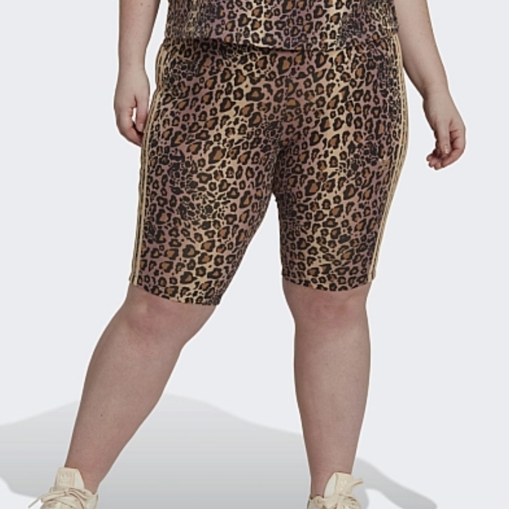 NWT Women's Plus size Adidas Cheetah Print Bike Shorts